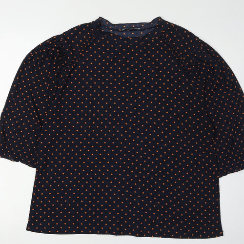 Zara Women's Multicoloured Polka Dot Blouse, L, Casual