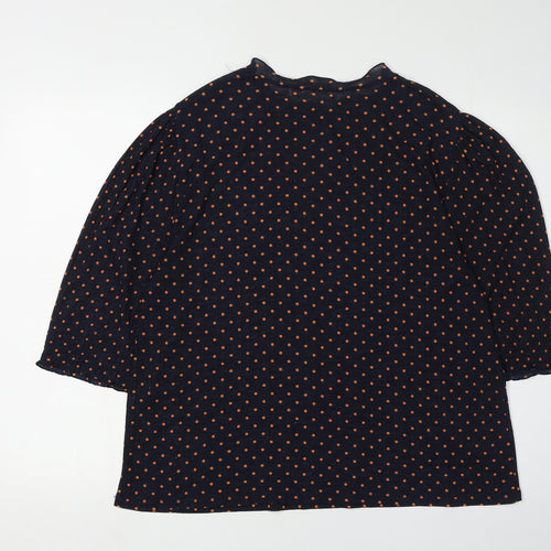 Zara Women's Multicoloured Polka Dot Blouse, L, Casual