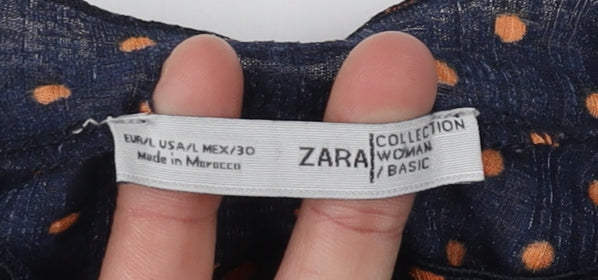Zara Women's Multicoloured Polka Dot Blouse, L, Casual