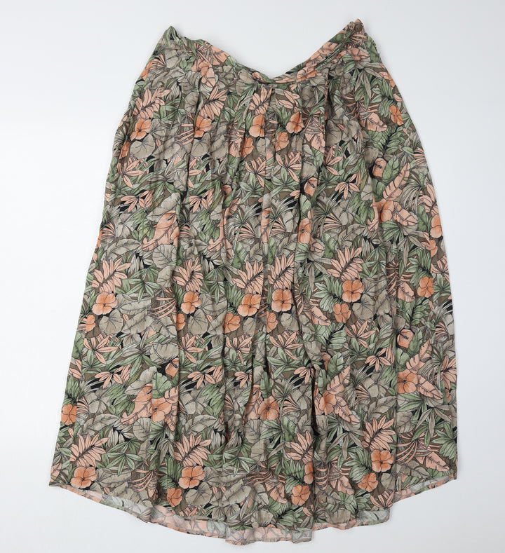 Richards Women's Floral A-Line Multicoloured Midi Skirt
