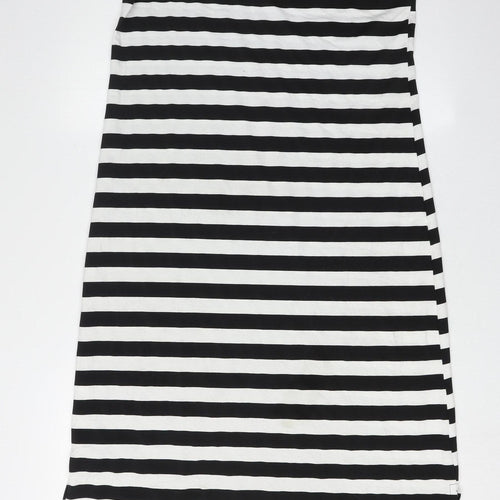 BARLEY Women's Black Striped Tank Dress L