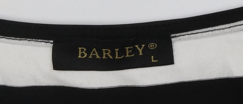 BARLEY Women's Black Striped Tank Dress L
