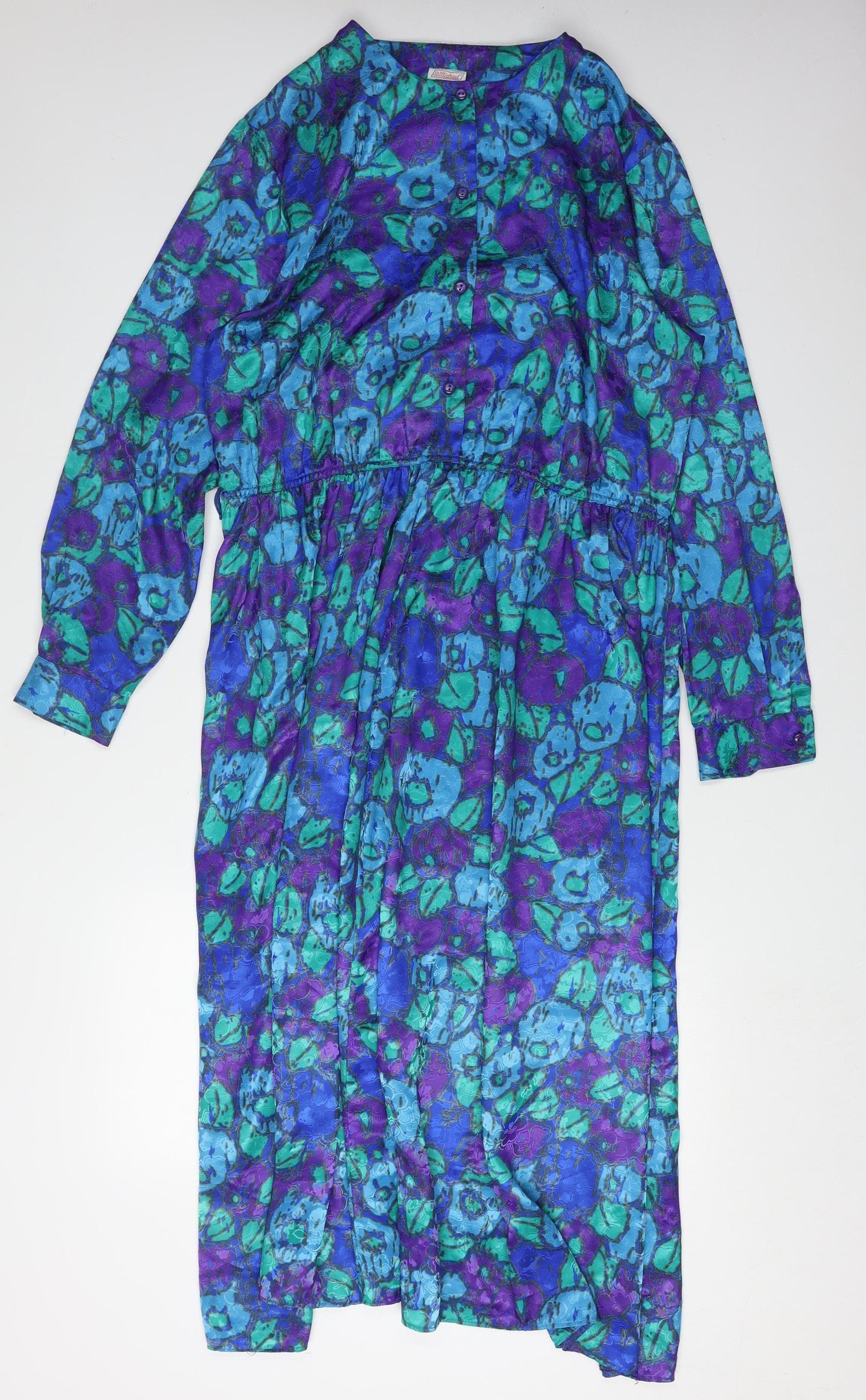 St Michael Women's Multicoloured Long Floral Dress Size 16