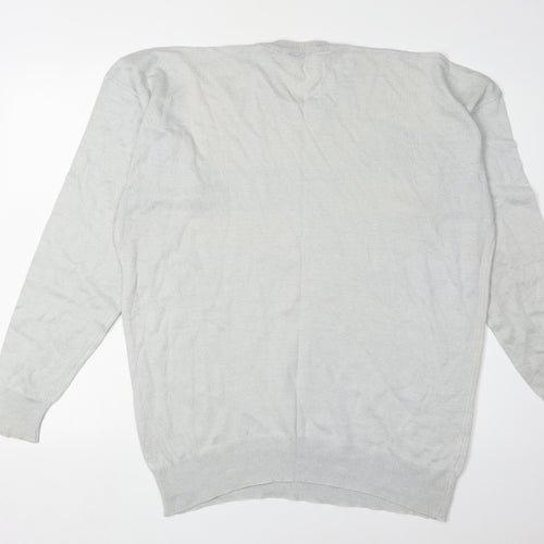 Farah Men's Grey Geometric Knit Pullover Jumper M