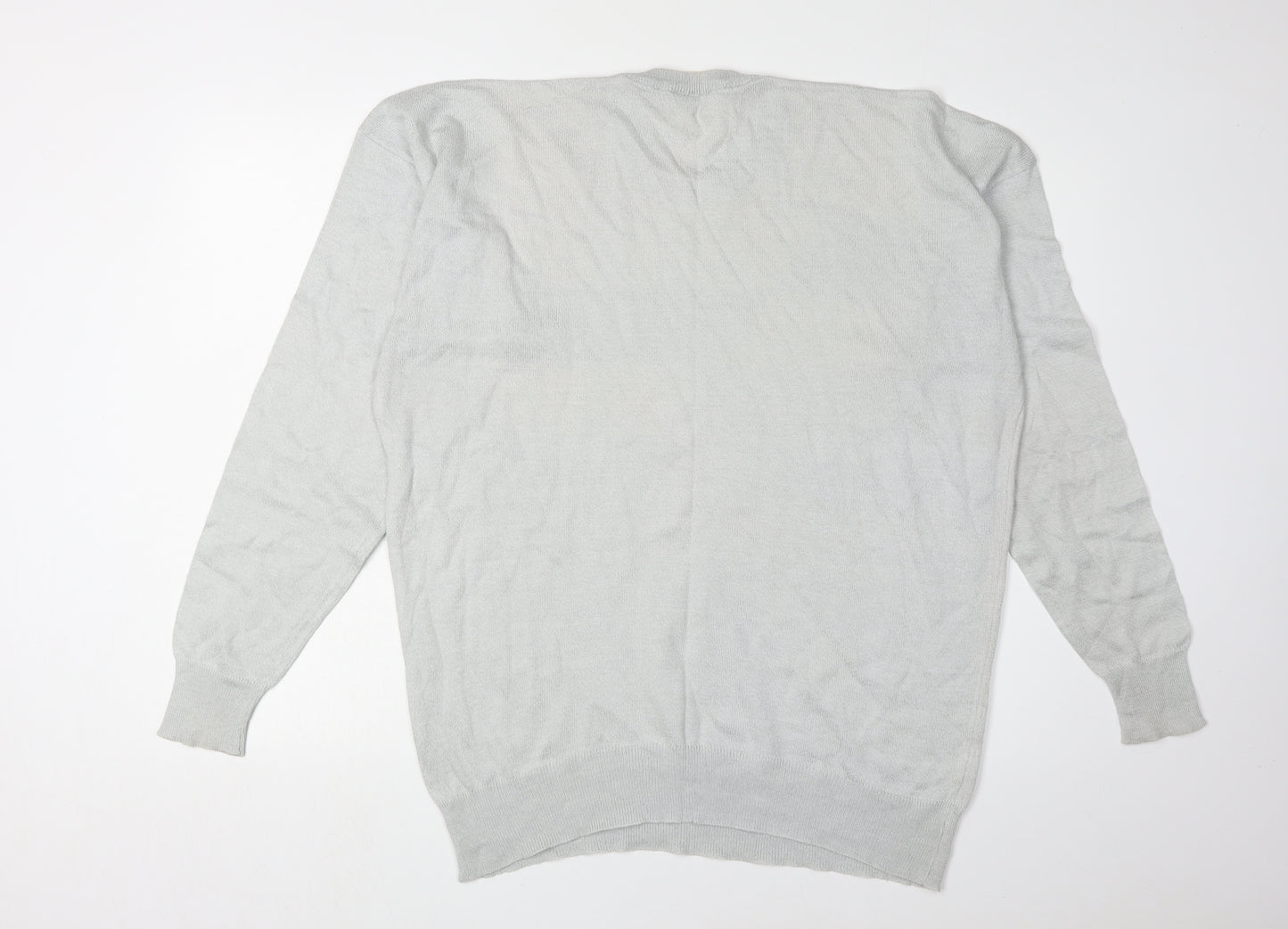 Farah Men's Grey Geometric Knit Pullover Jumper M