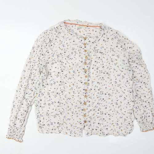 White Stuff Women's Multicoloured Floral Blouse Size 14