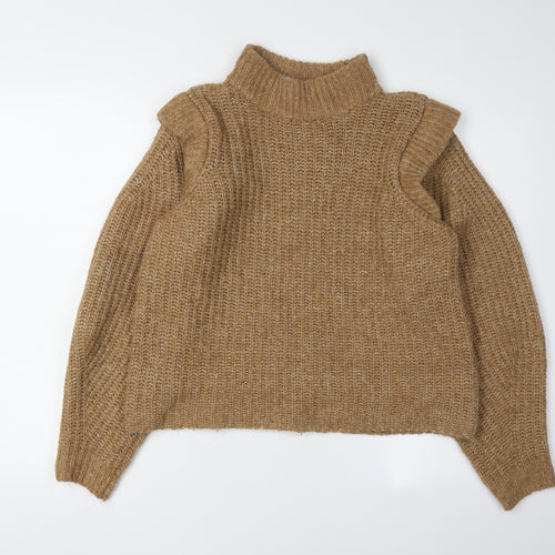 Vero Moda Women's Brown High Neck Pullover Jumper