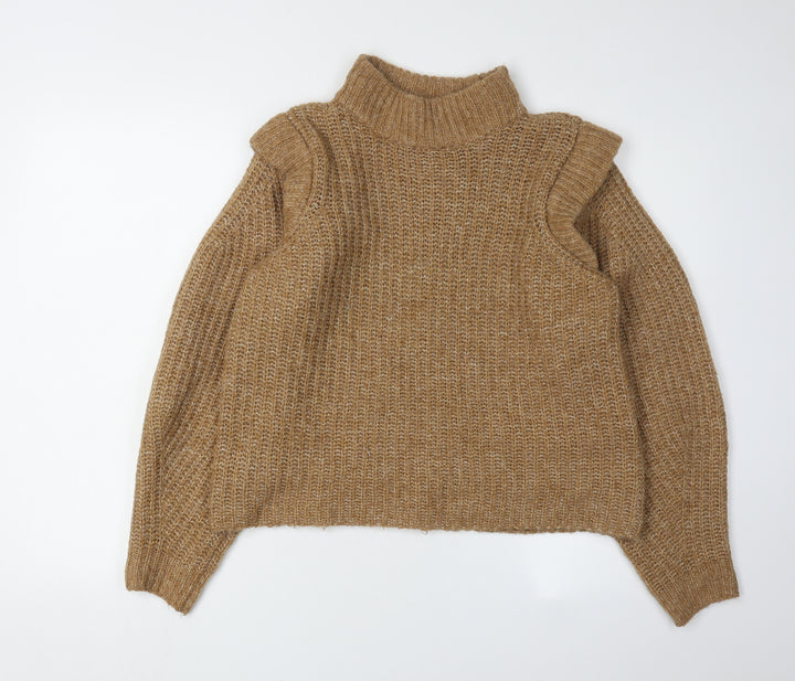Vero Moda Women's Brown High Neck Pullover Jumper