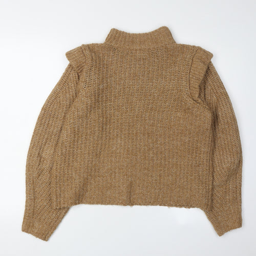 Vero Moda Women's Brown High Neck Pullover Jumper