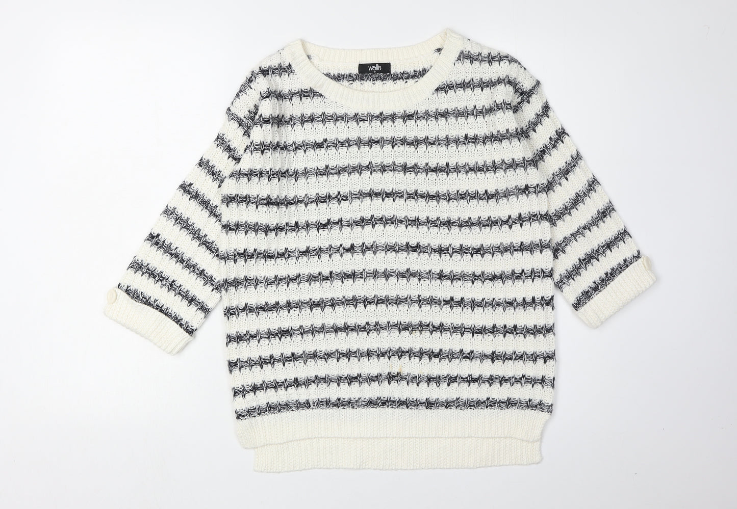 Wallis Women's Ivory Striped Pullover Jumper S