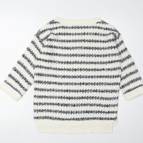 Wallis Women's Ivory Striped Pullover Jumper S