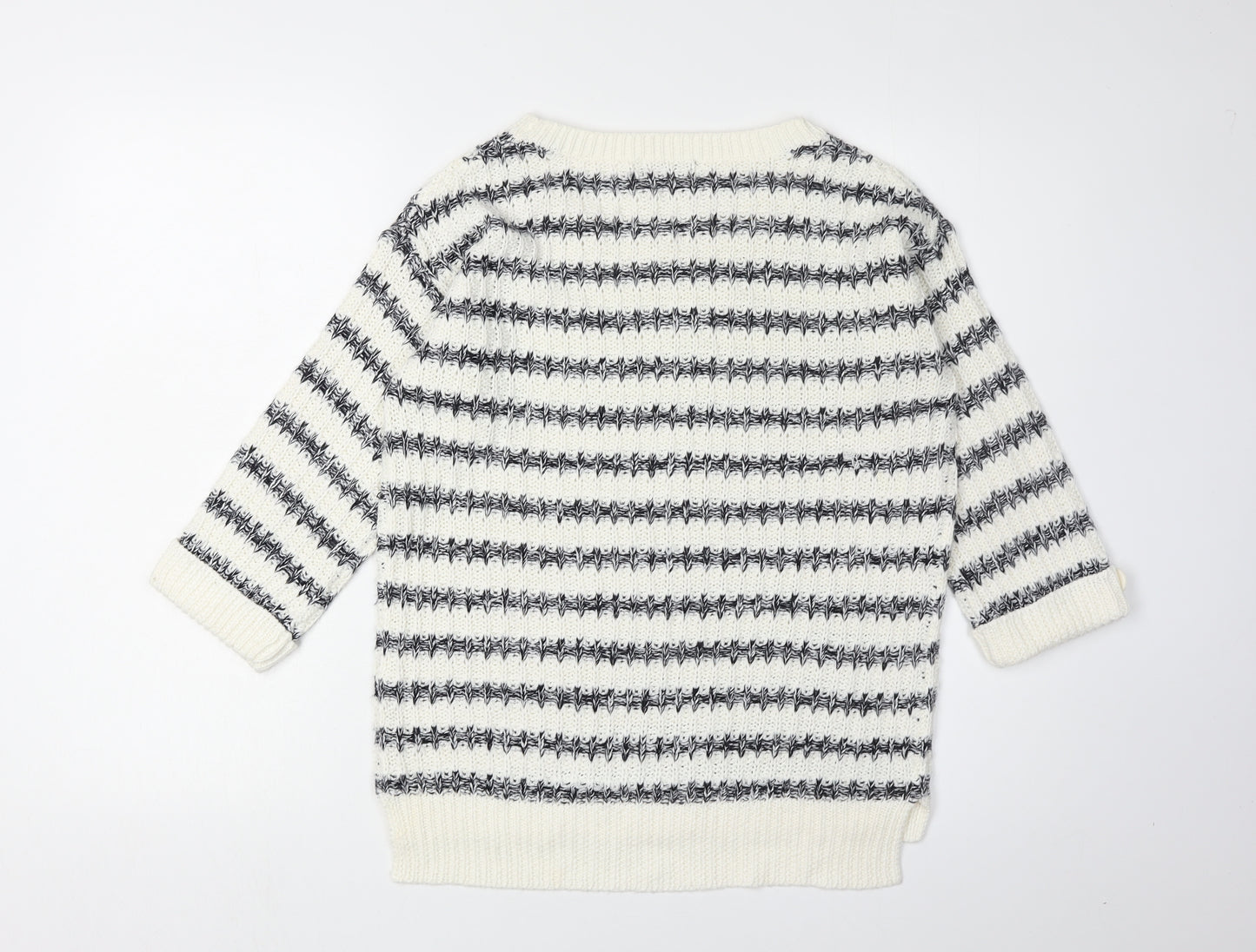 Wallis Women's Ivory Striped Pullover Jumper S