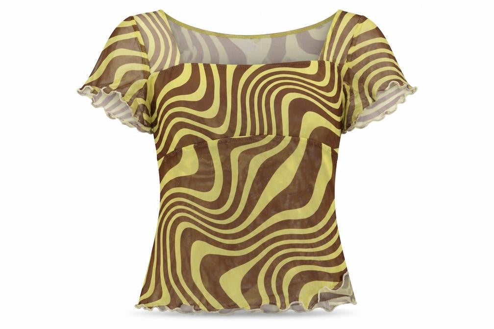 Front view of ASOS DESIGN Women's Multicoloured Geometric Top, size 8