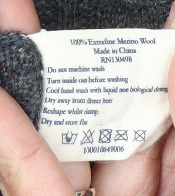 Jack Wills Grey XL Men's Cable-Knit Wool Pullover