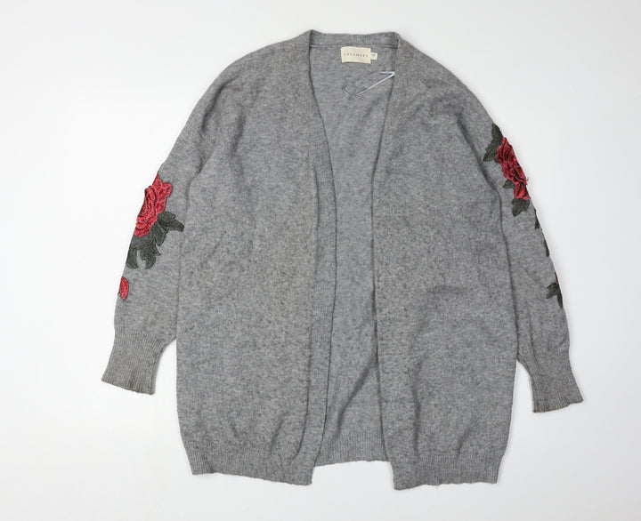 Dreamers Women's Grey Embroidered Cardigan L