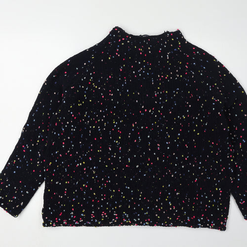 Next Women's Black Polka Dot Mock Neck Jumper L