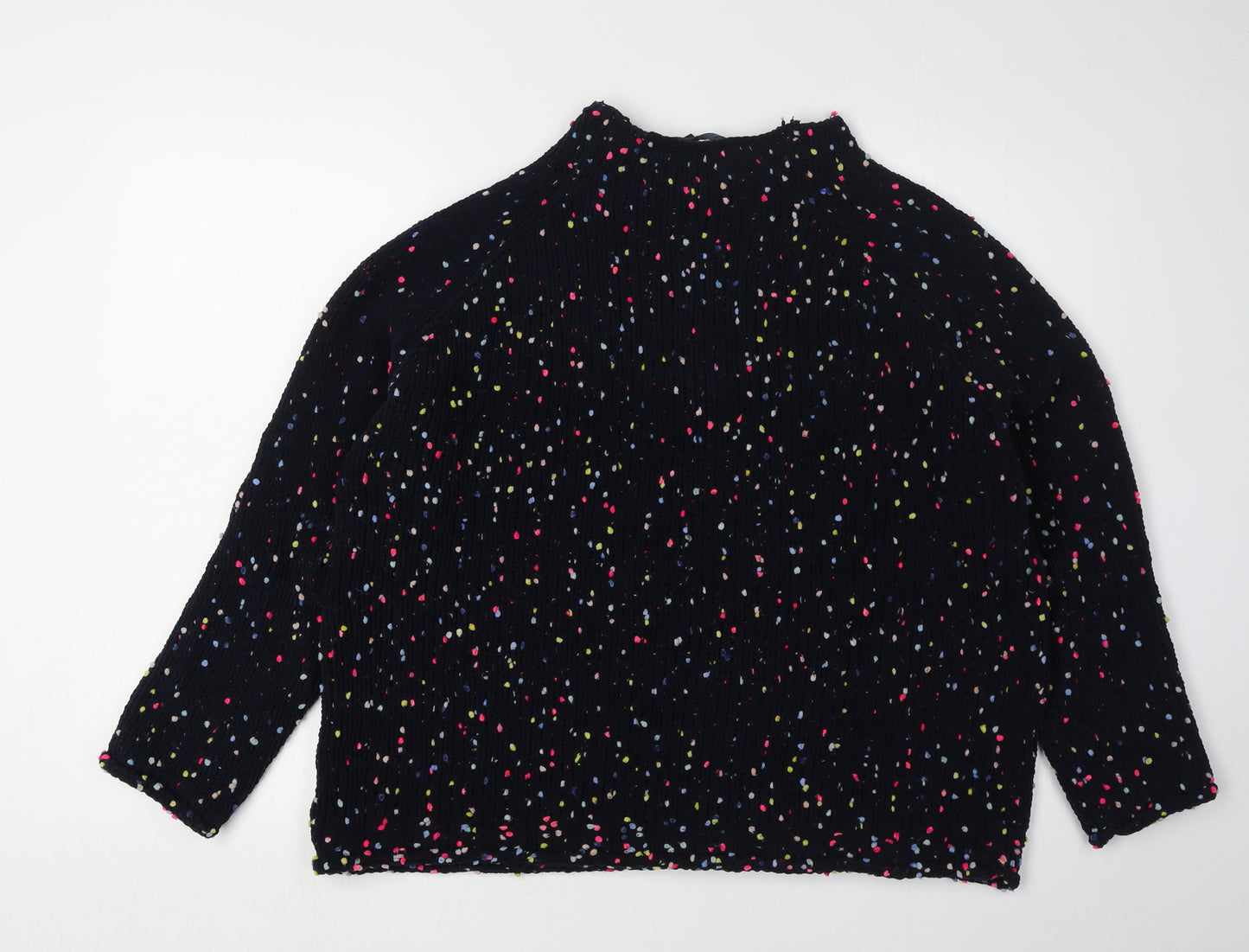 Next Women's Black Polka Dot Mock Neck Jumper L