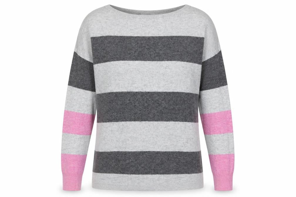 Front view of Mint Velvet Women's Multicoloured Striped Jumper