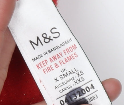 Marks and Spencer Women's Red High Neck Pullover Jumper XS