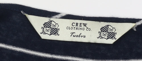 Crew Clothing Co. Women's Blue Striped Cardigan Size 12