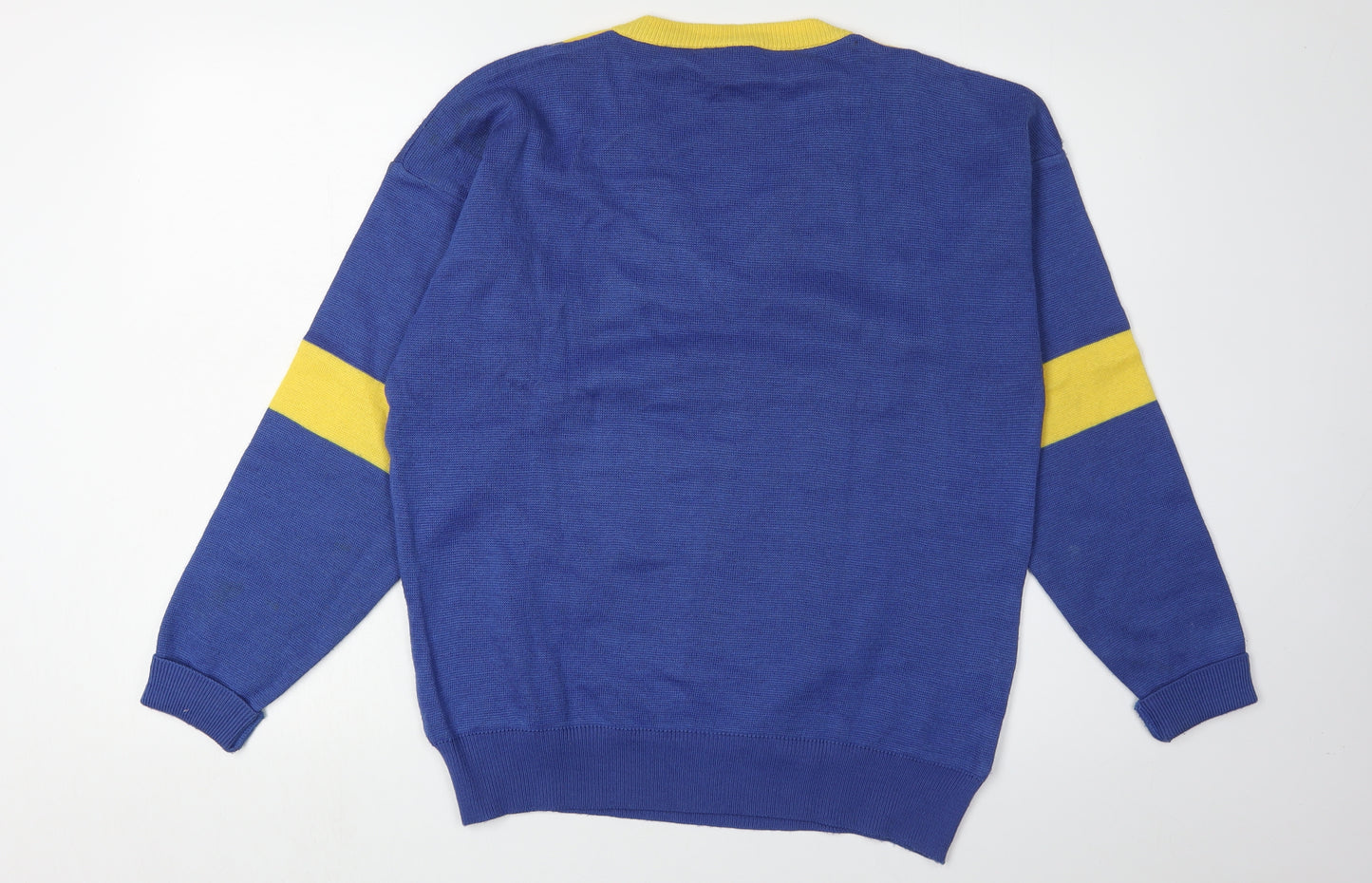 Firenze Men's Blue Geometric Pullover Jumper M