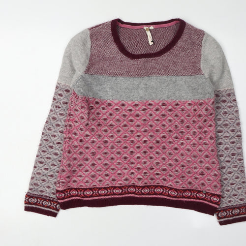 White Stuff Women's Multicoloured Pullover Jumper Size 12