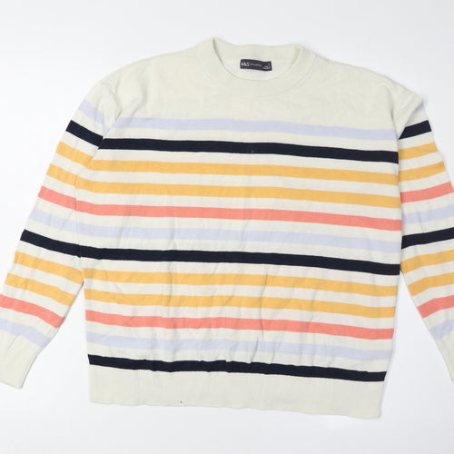Marks and Spencer Women's Multicoloured Striped Jumper M