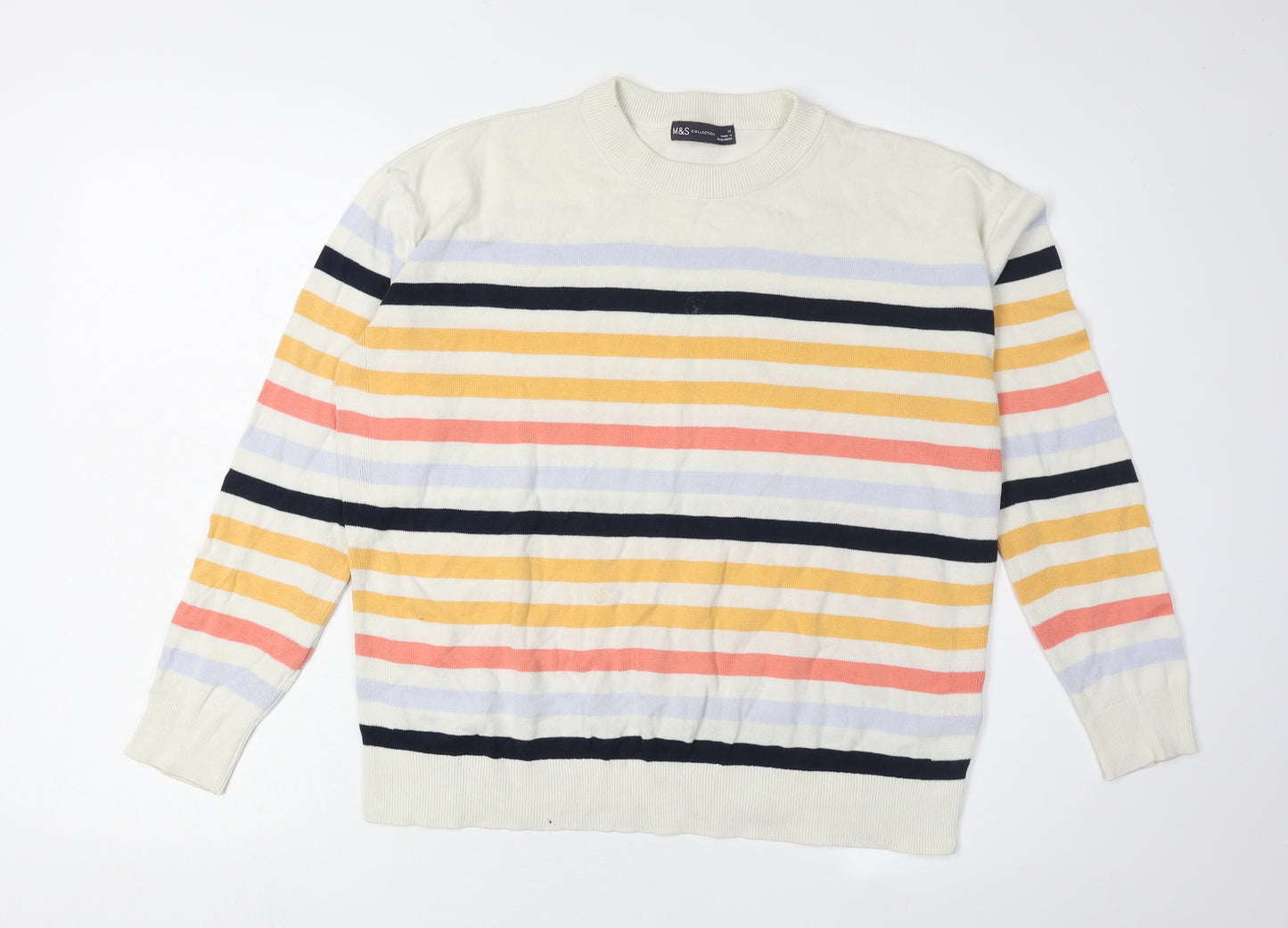 Marks and Spencer Women's Multicoloured Striped Jumper M