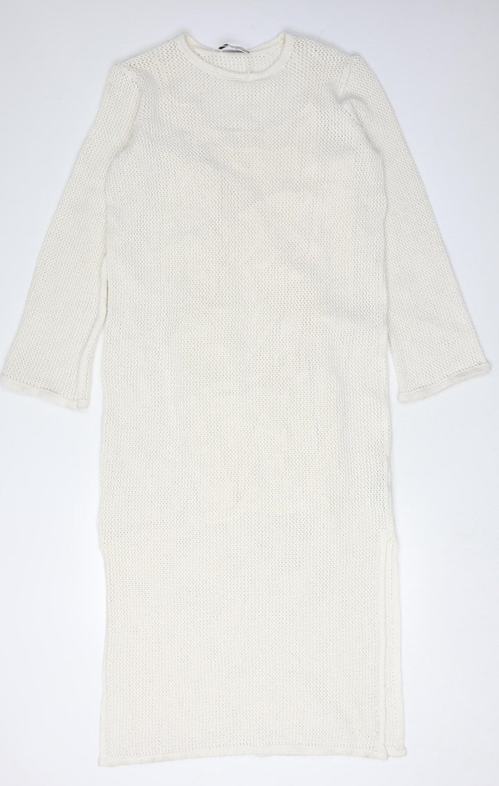 Marks and Spencer Women's Ivory Midi Jumper Dress M
