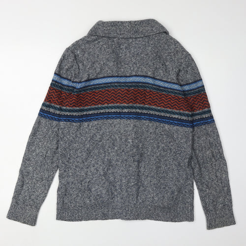 Hollister Men's Grey Cardigan, Size S, V-Neck, Buttons