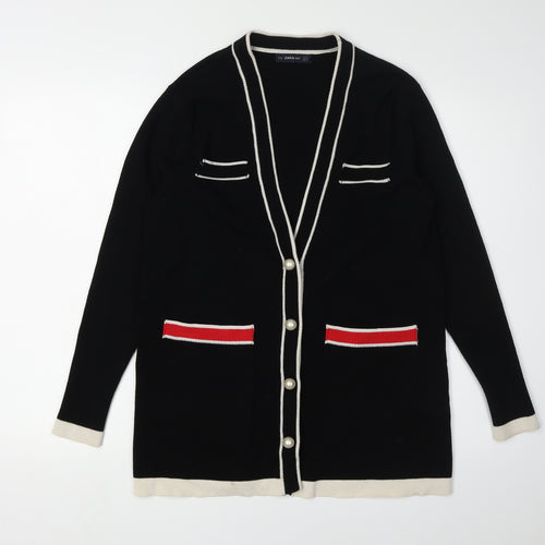 Zara Women's Black Cardigan, Size S, Button Accents