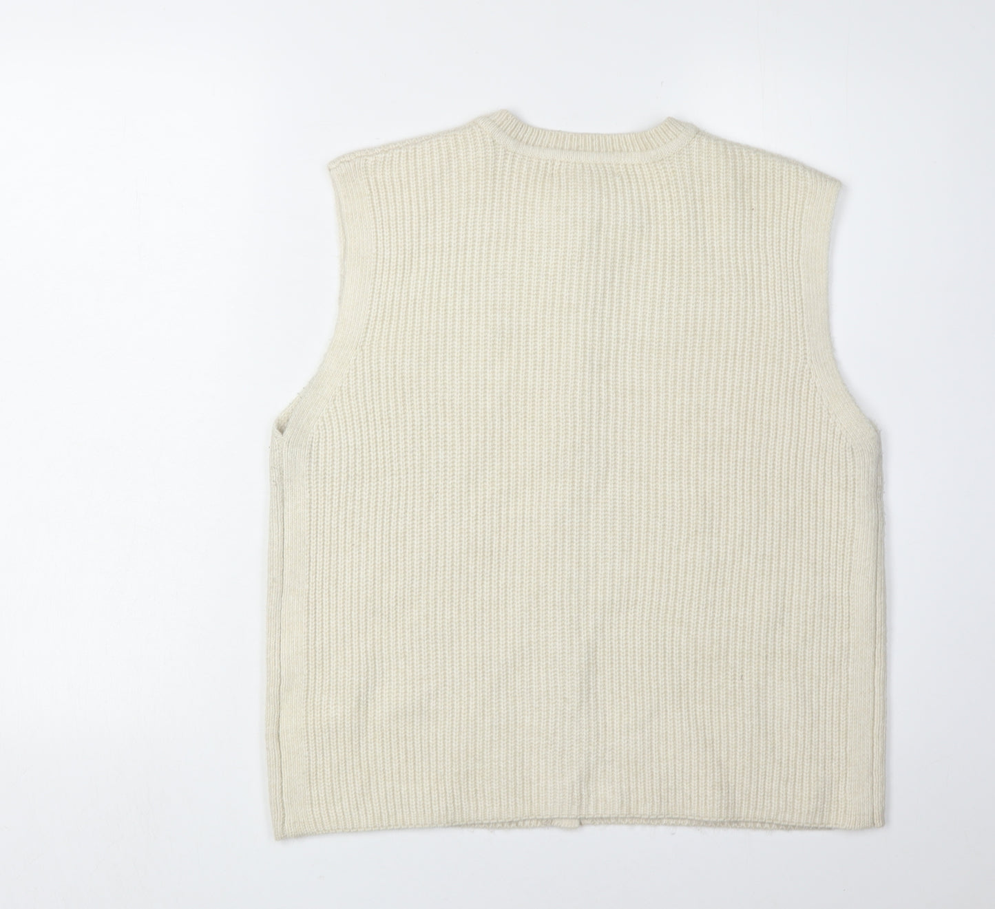 Marks and Spencer Women's Beige Sleeveless Cardigan M