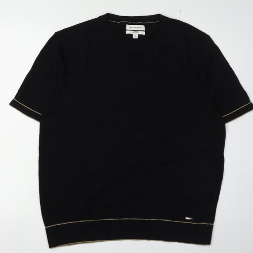 Autograph Men's XL Black Silk Cotton Pullover Jumper