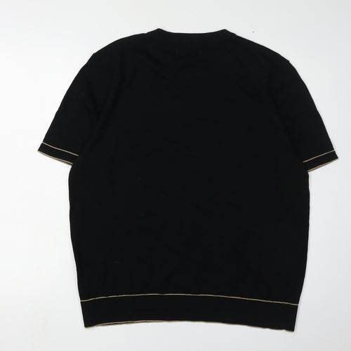 Autograph Men's XL Black Silk Cotton Pullover Jumper