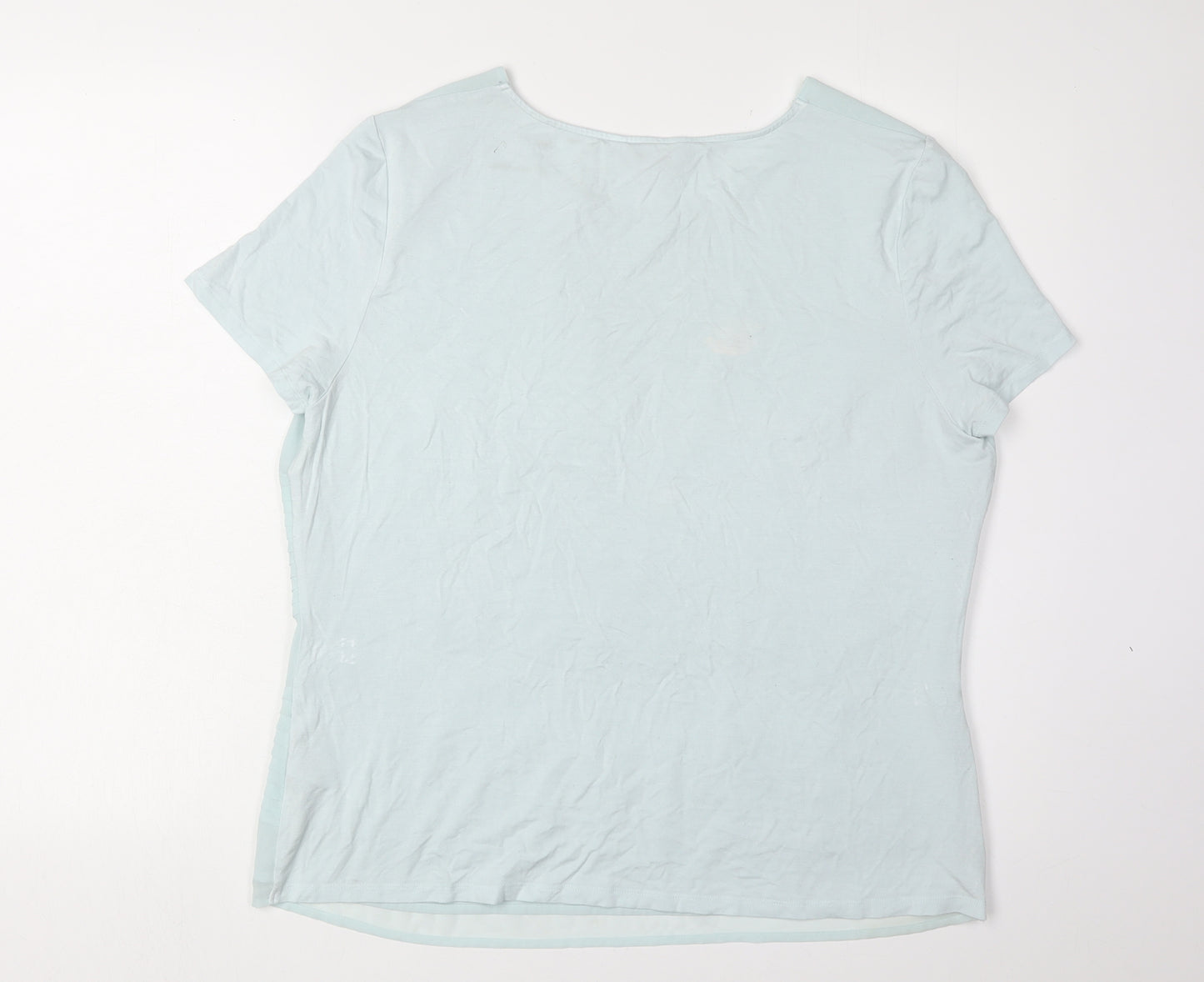 J by Jasper Conran Women's Blue Blouse, Size 16, Short Sleeve