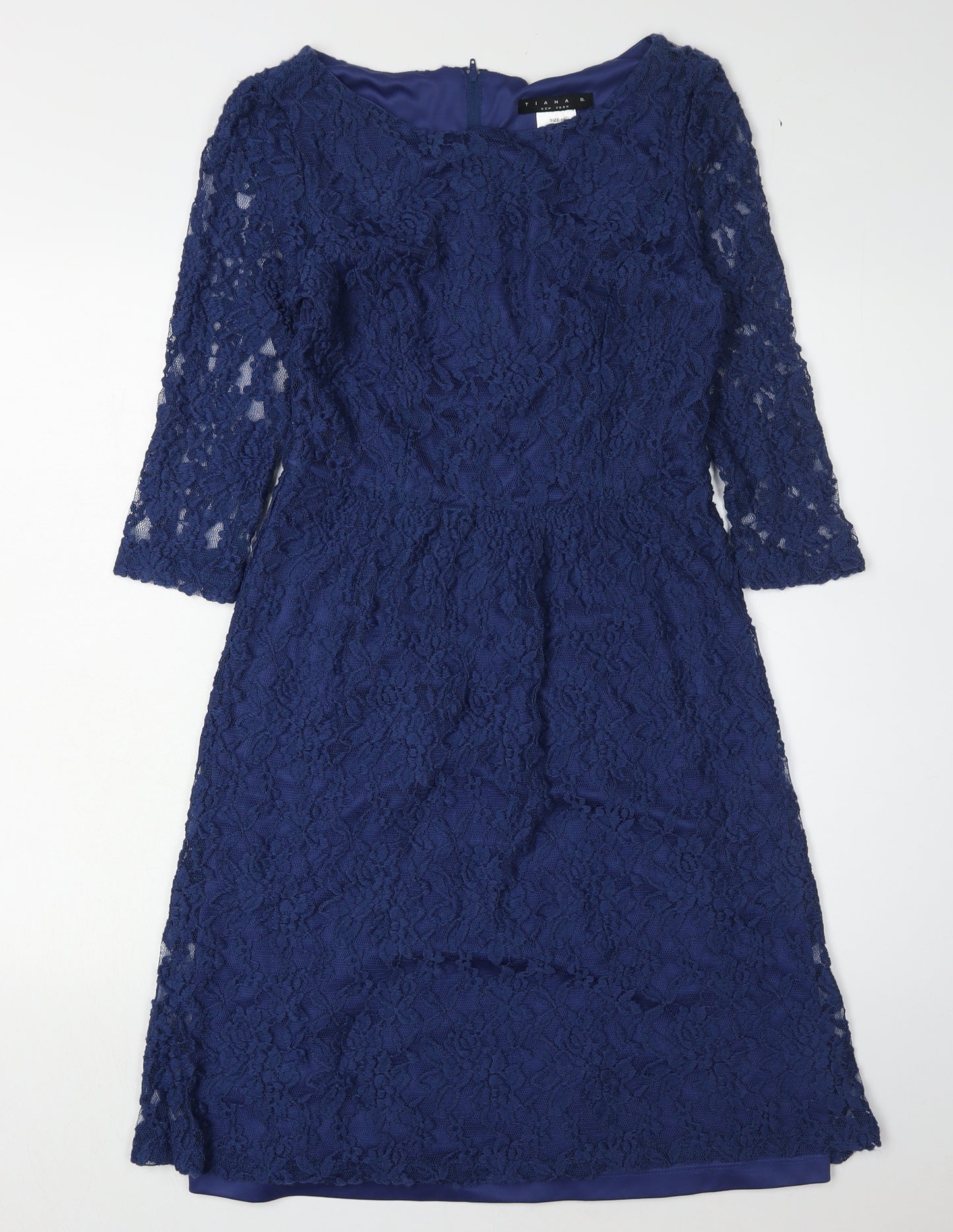 TIANA B. Women's Blue Lace A-Line Dress UK 10