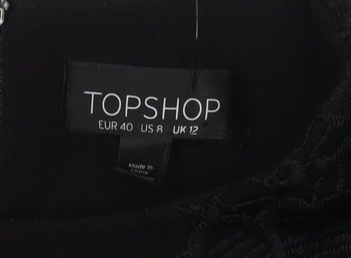 Topshop Women's Black Sleeveless Dress Size 12