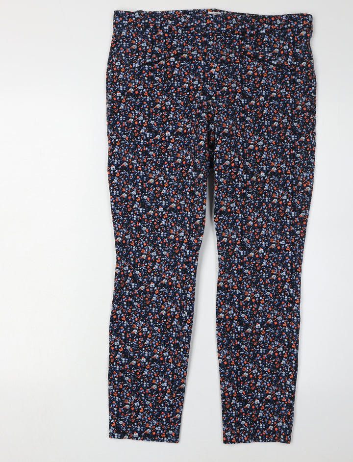 Gap Women's Multicoloured Floral Slim Trousers Size 6