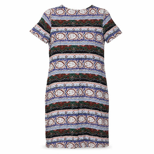 FatFace Women's Multicoloured Geometric Shift Dress