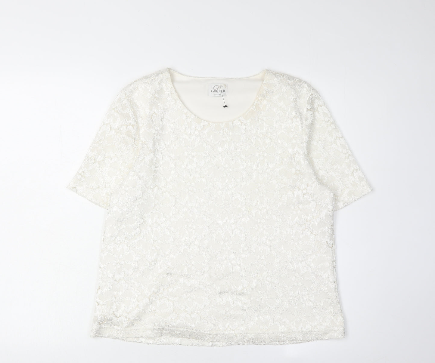 Eastex Women's Ivory Lace T-Shirt, Size 16, Casual Elegance