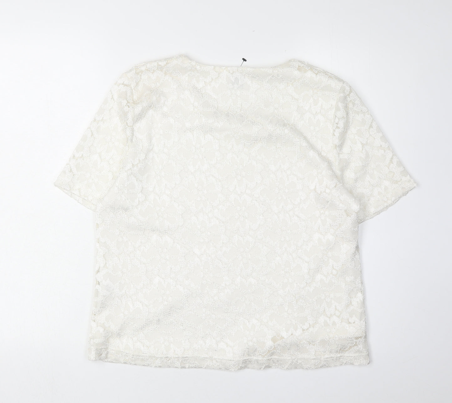 Eastex Women's Ivory Lace T-Shirt, Size 16, Casual Elegance