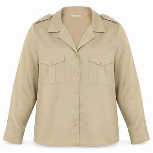 Marks and Spencer Women Beige Blouse UK 16 Long Sleeve
