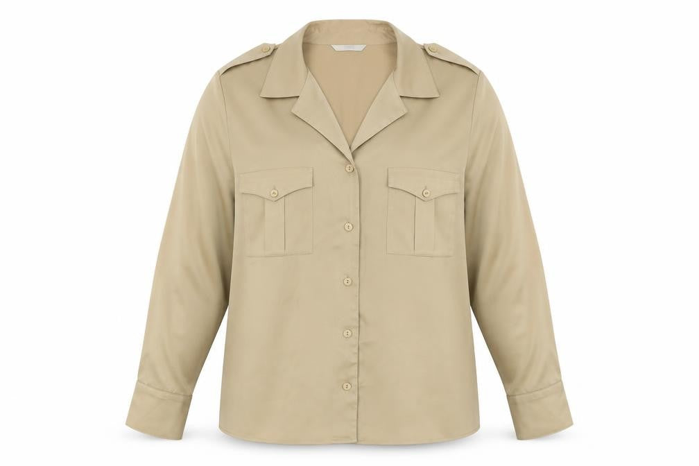Marks and Spencer Women Beige Blouse UK 16 Long Sleeve