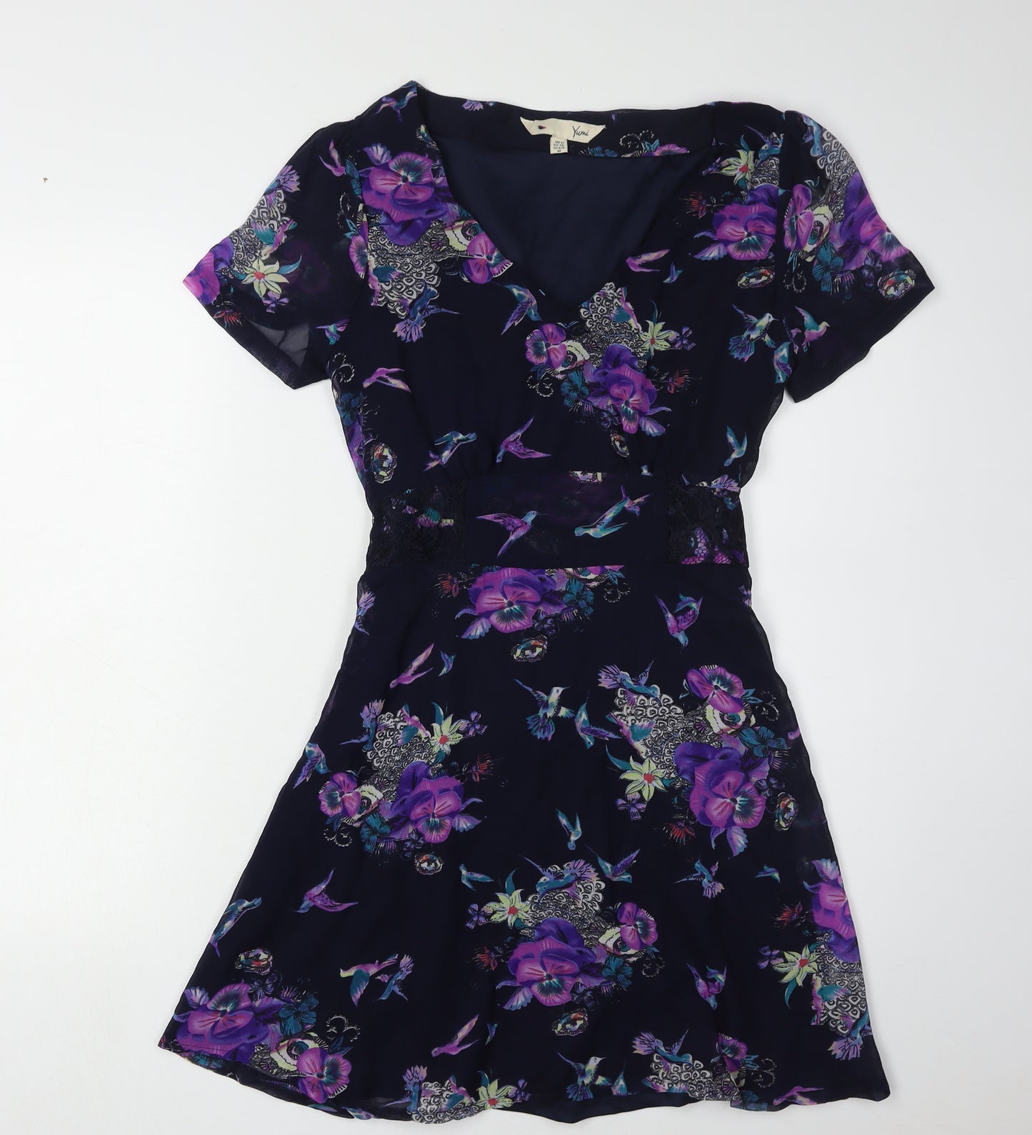 Yumi Women's Multicoloured Floral A-Line Dress, Size 12