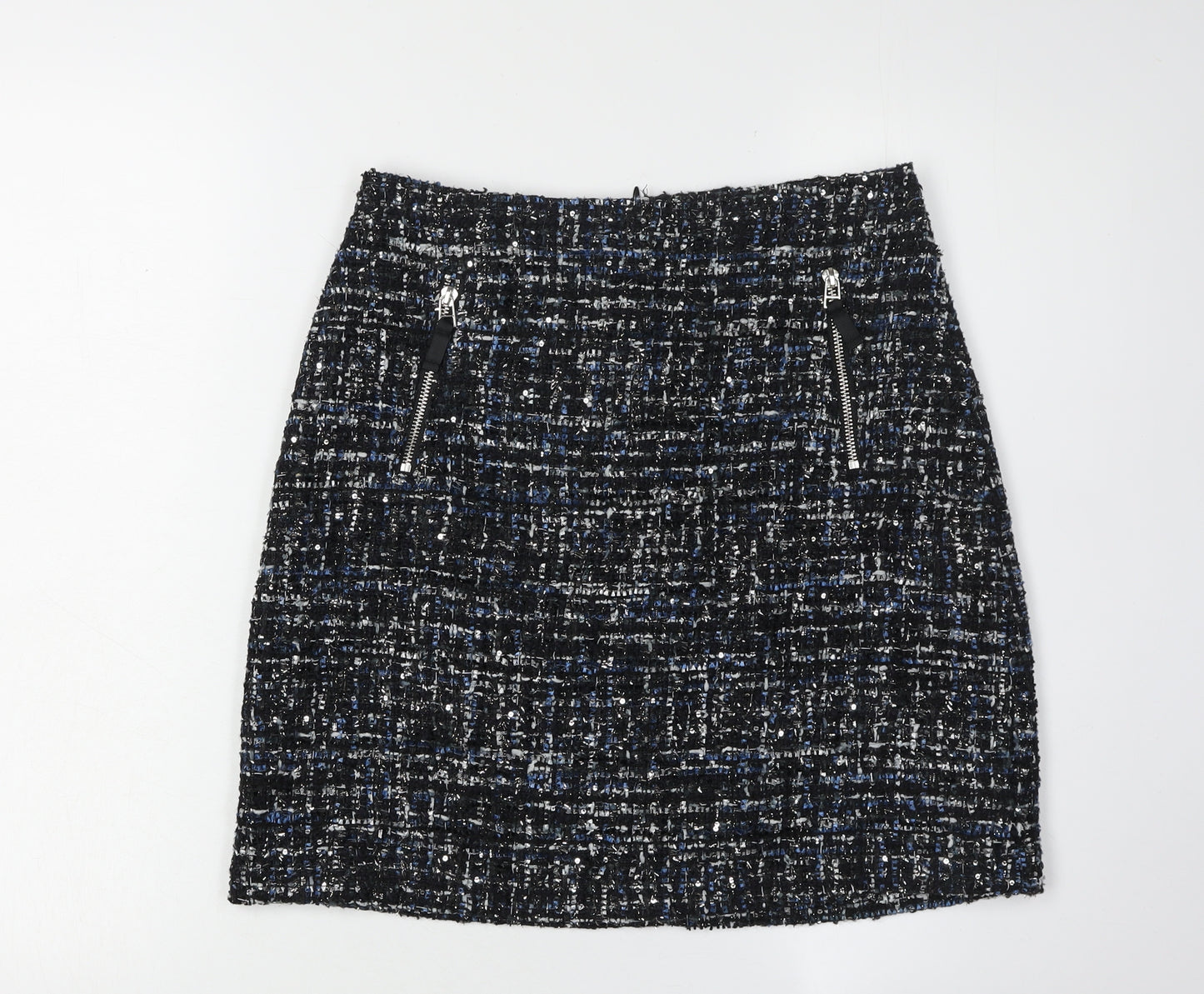 Warehouse Women's Black Tweed Skirt Size 10