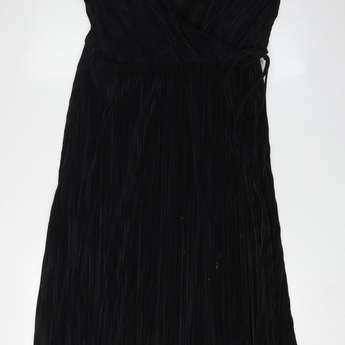 H&M Women's Black Wrap Dress, Size 12, Party