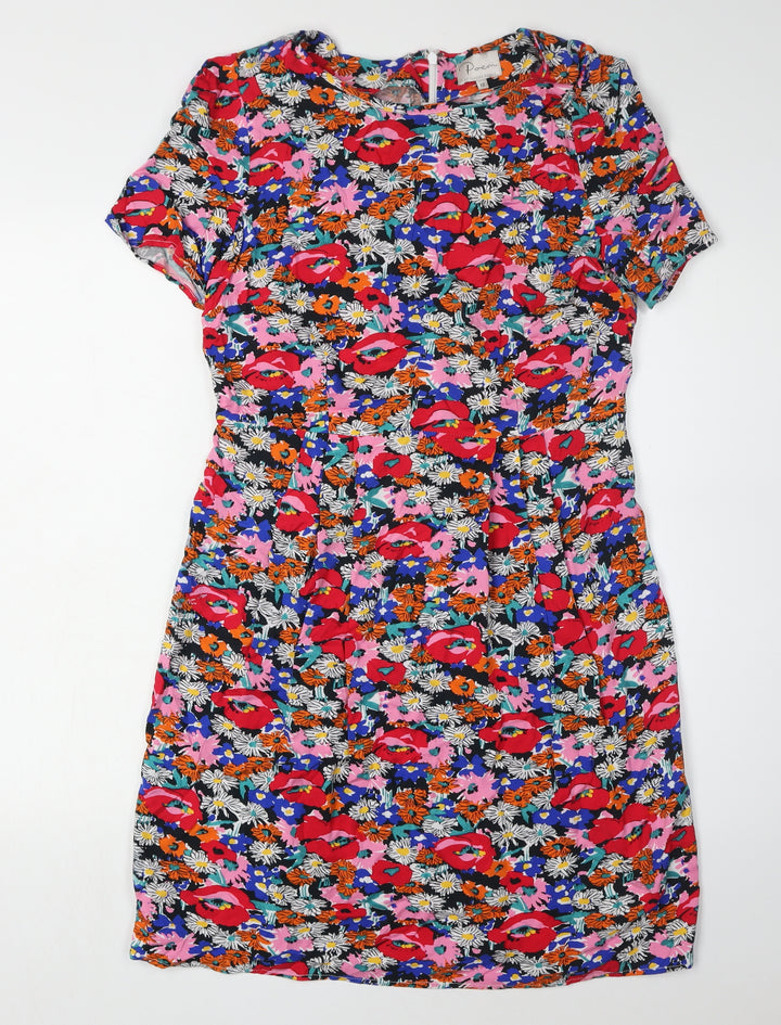 Poem Women's Multicoloured Floral Shift Dress Size 12