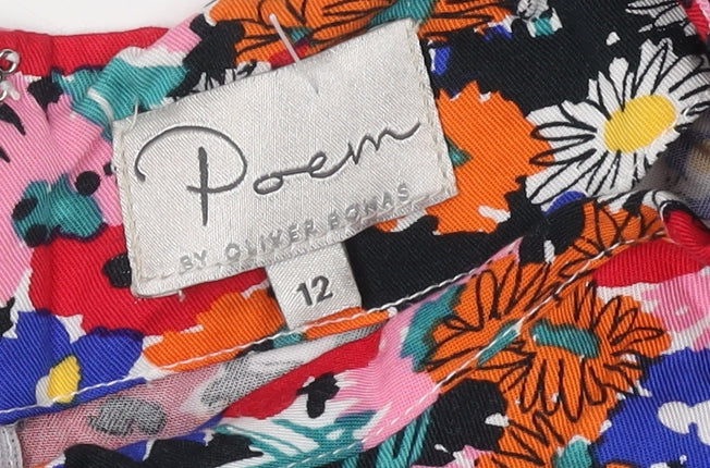 Poem Women's Multicoloured Floral Shift Dress Size 12