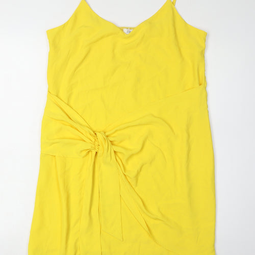 River Island Women's Yellow Short Slip Dress Size 12