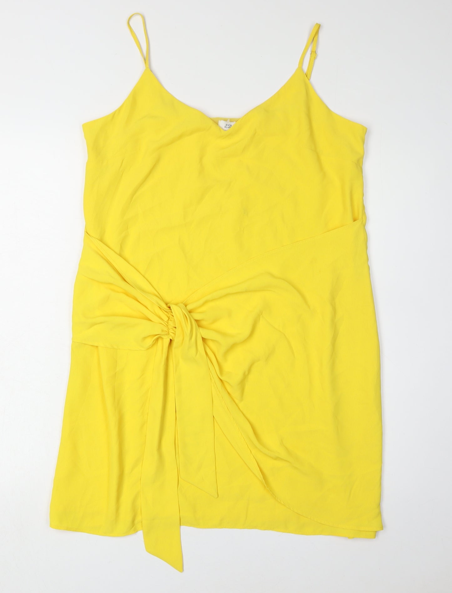River Island Women's Yellow Short Slip Dress Size 12